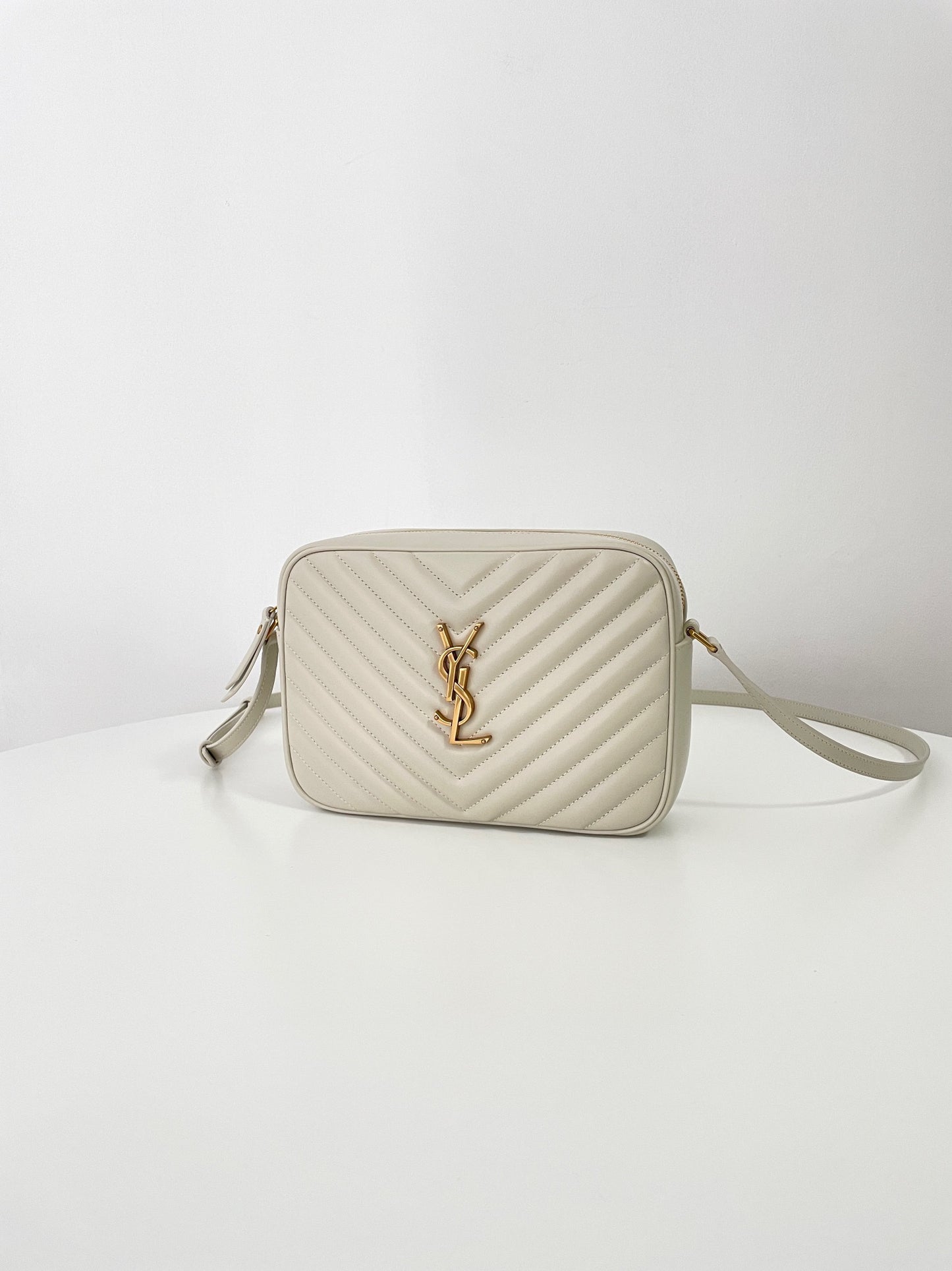 Saint Laurent Monogram Camera Bag – Milky White