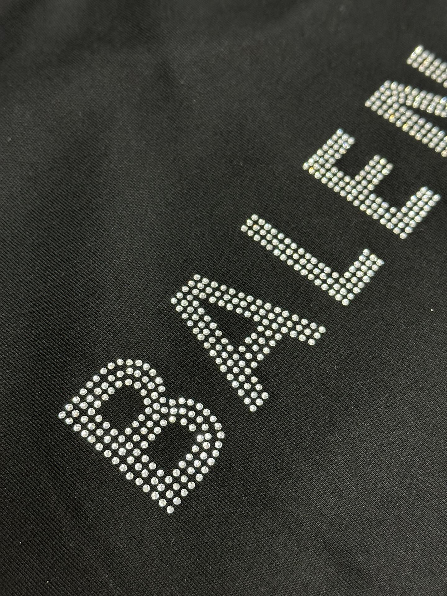 Balenciaga Rhinestone Logo Distressed T-Shirt