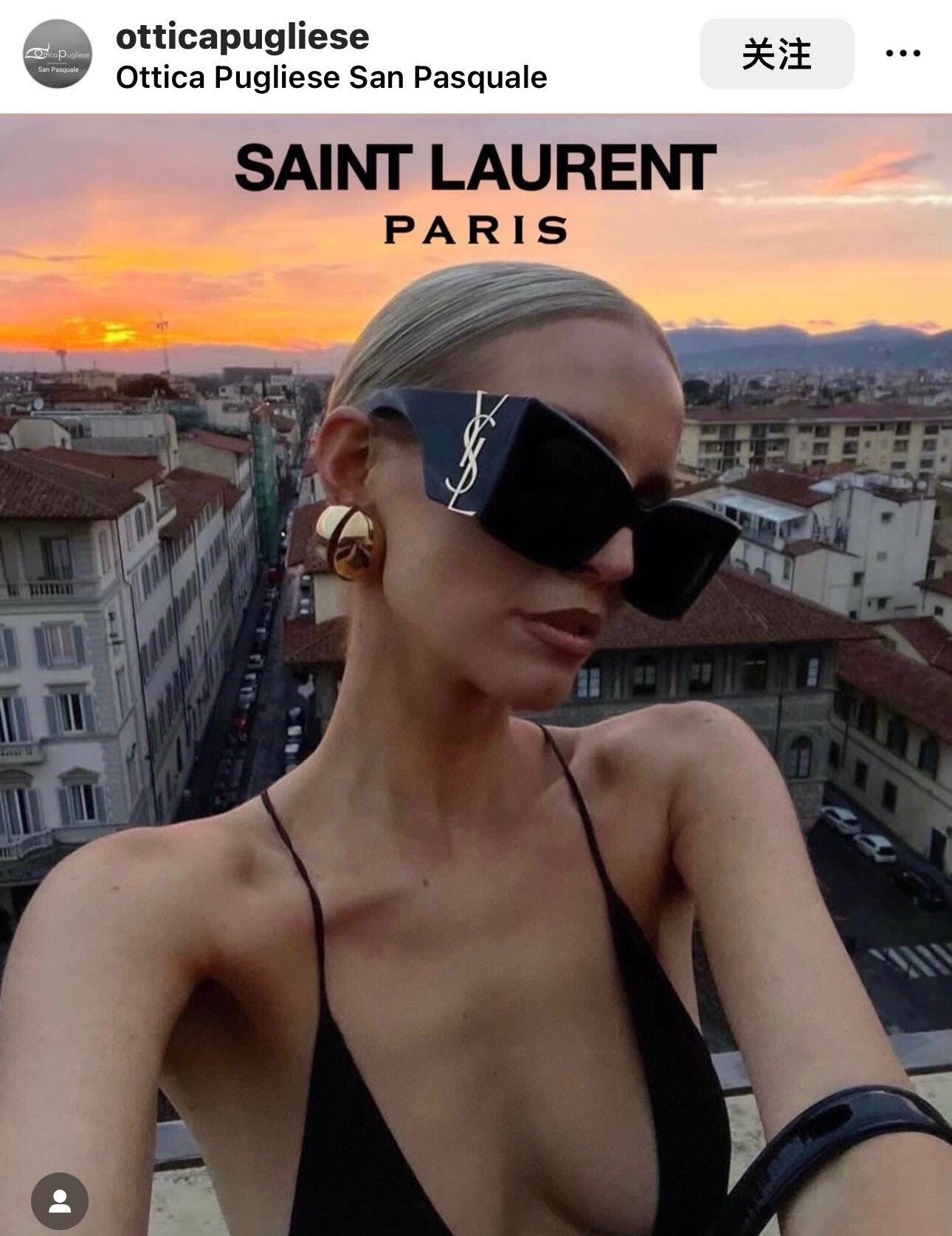 Saint Laurent Large Logo Sunglasses