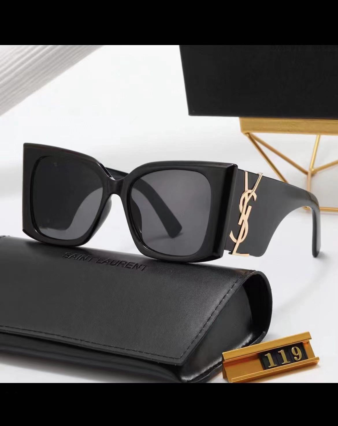 Saint Laurent Large Logo Sunglasses