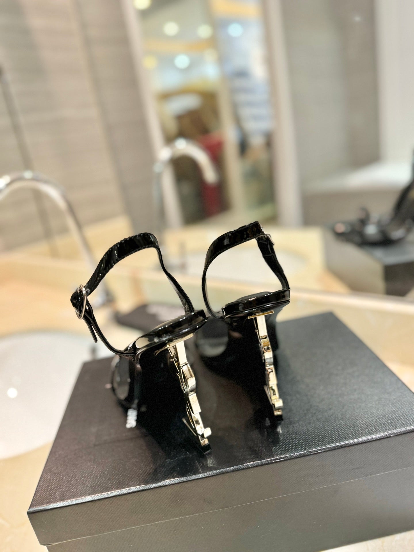 Saint Laurent YSL Logo Heeled Sandals