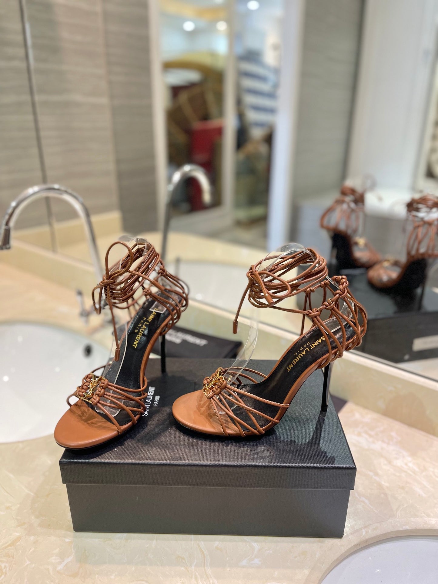 Saint Laurent Letter Buckle Pumps