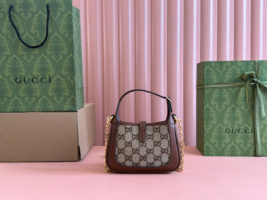 Gucci Jackie 1961 Lizard Rhinestone Tote Bag