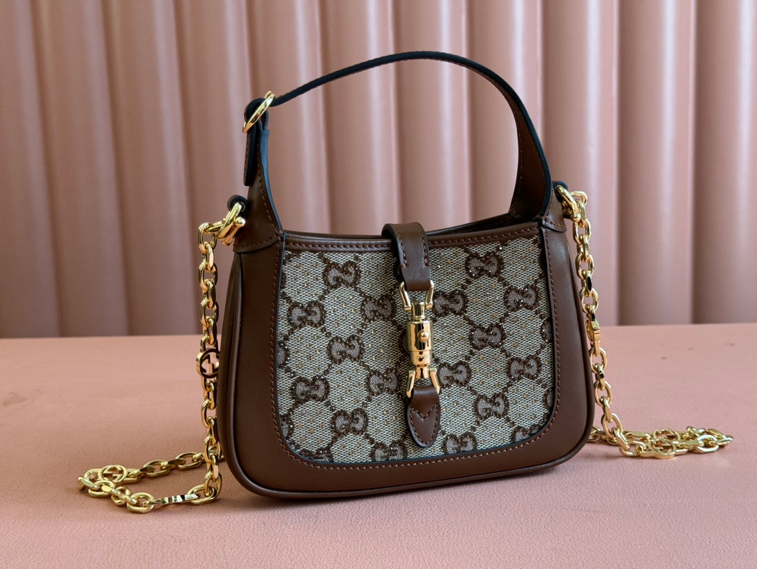 Gucci Jackie 1961 Lizard Rhinestone Tote Bag