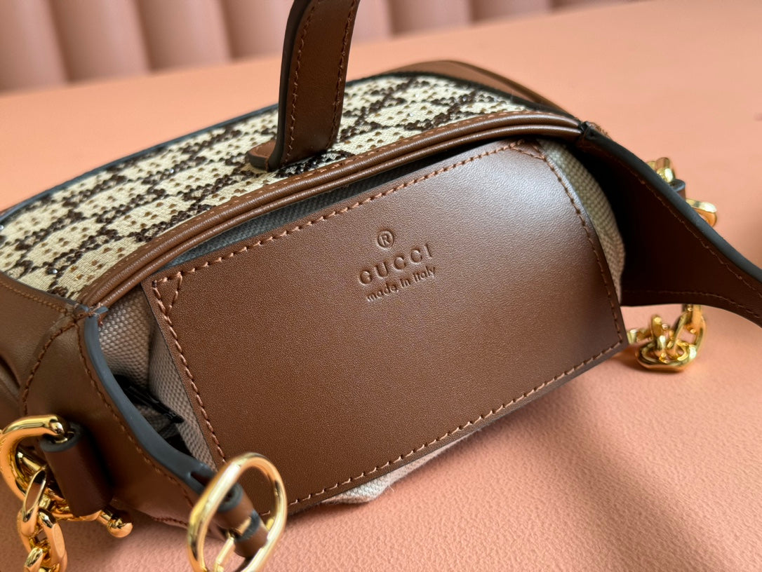 Gucci Jackie 1961 Lizard Rhinestone Tote Bag