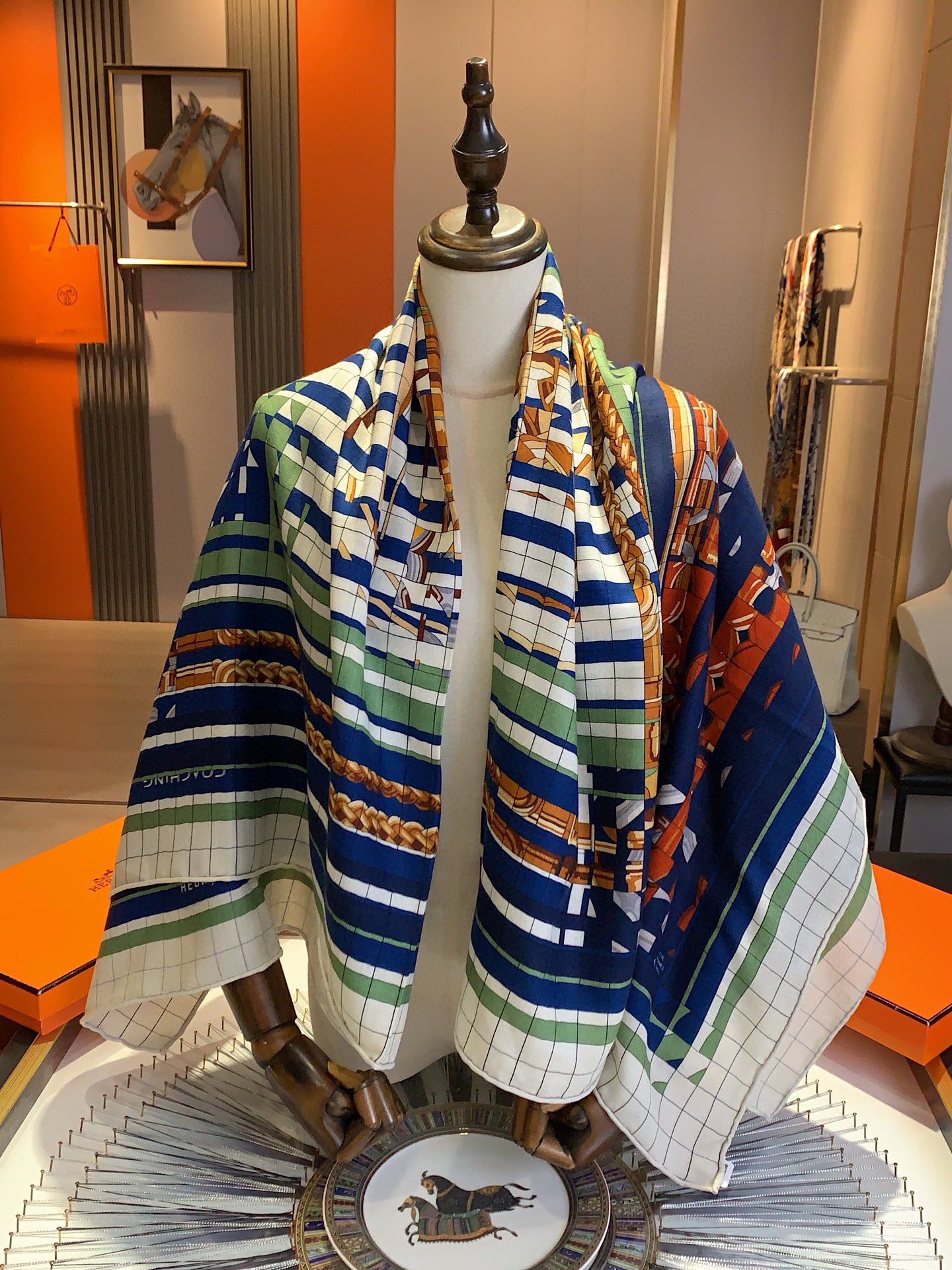Hermès Pixel Style Double-Sided Scarf – 2024 Collection