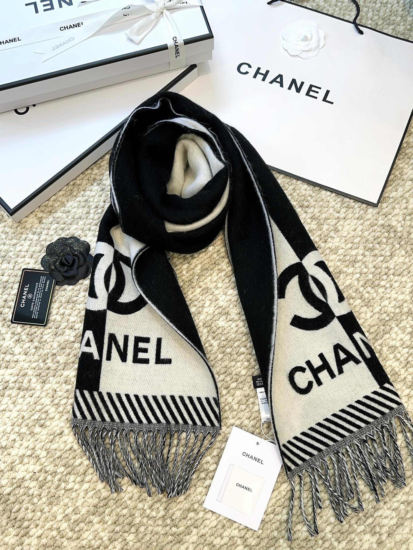 Chanel Double-Sided Jacquard Scarf