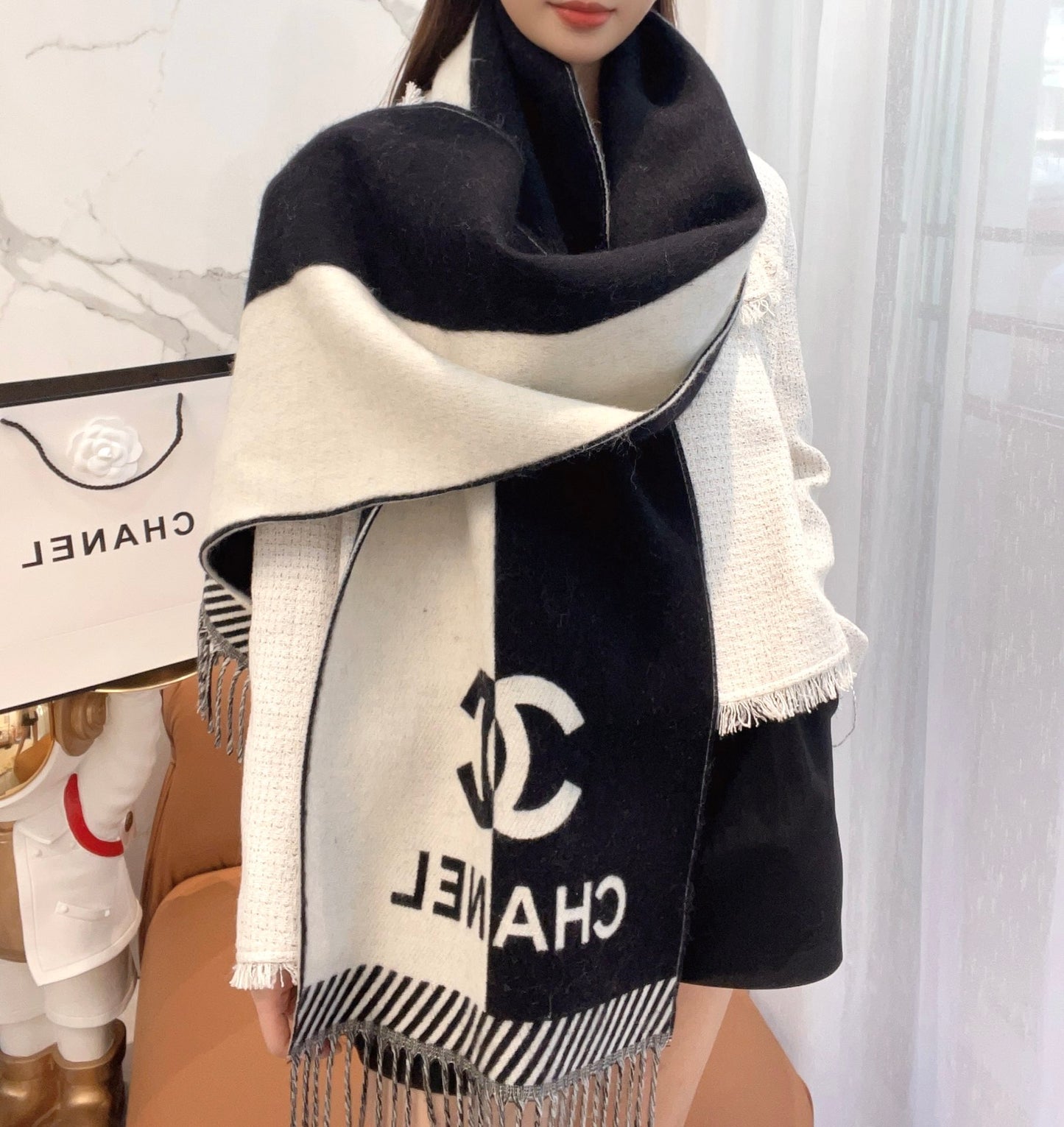 Chanel Double-Sided Jacquard Scarf