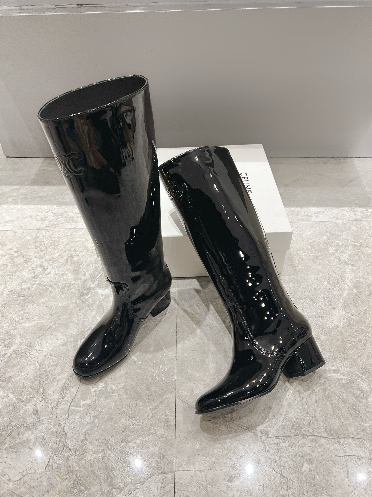 Celine Retro Chunky Heel Knee-High Boots – 24FW