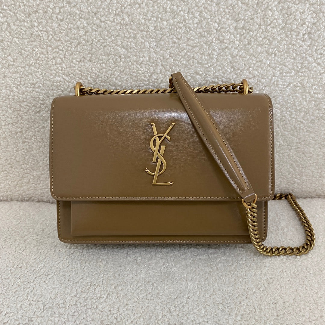Saint Laurent Sunset Shoulder Bag – Milk Tea