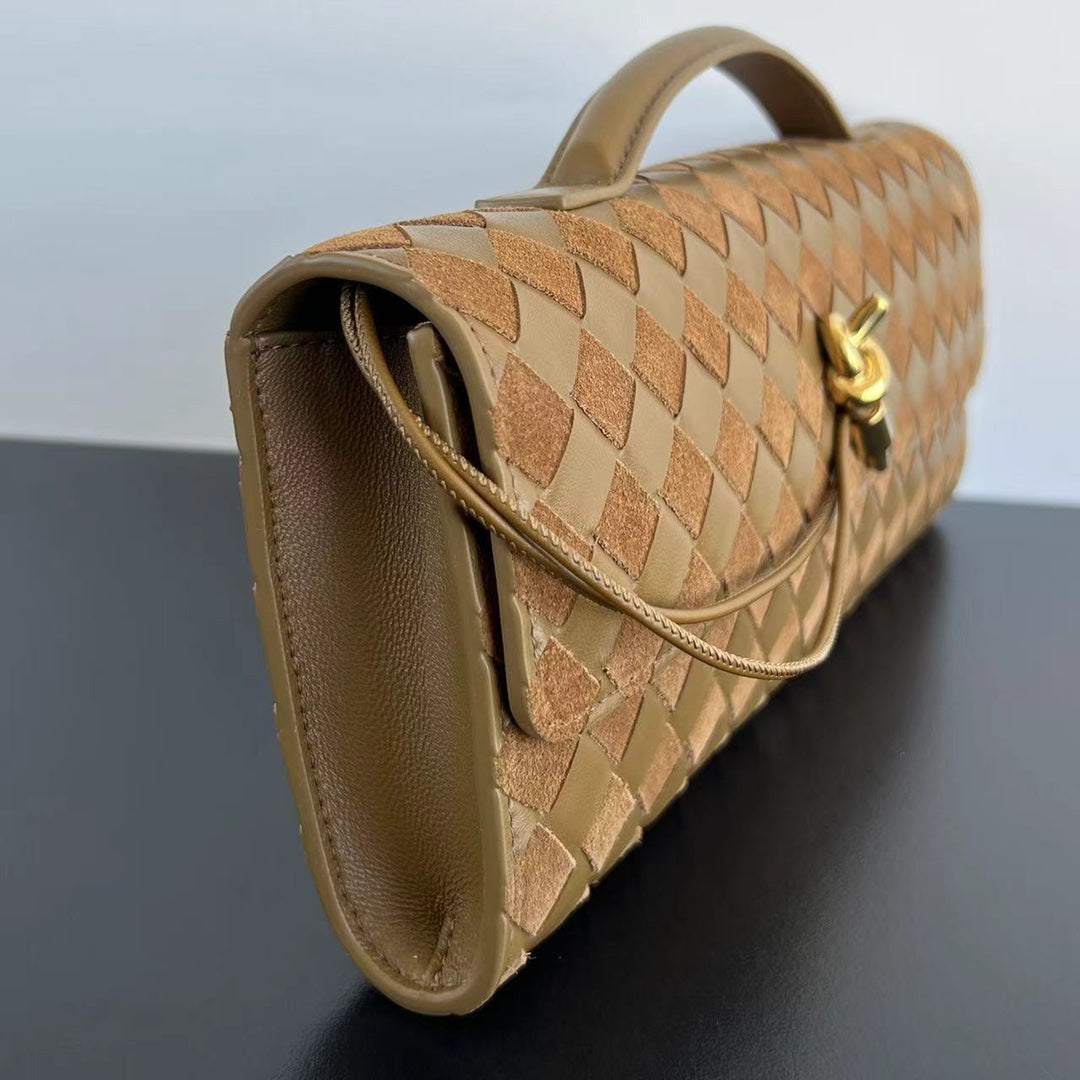 Bottega Veneta Suede Woven Clutch Bag – Autumn/Winter Collection