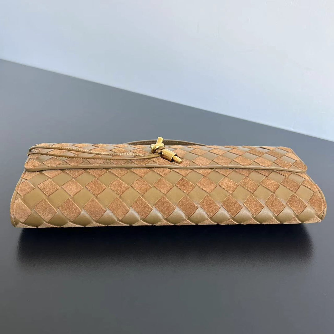 Bottega Veneta Suede Woven Clutch Bag – Autumn/Winter Collection