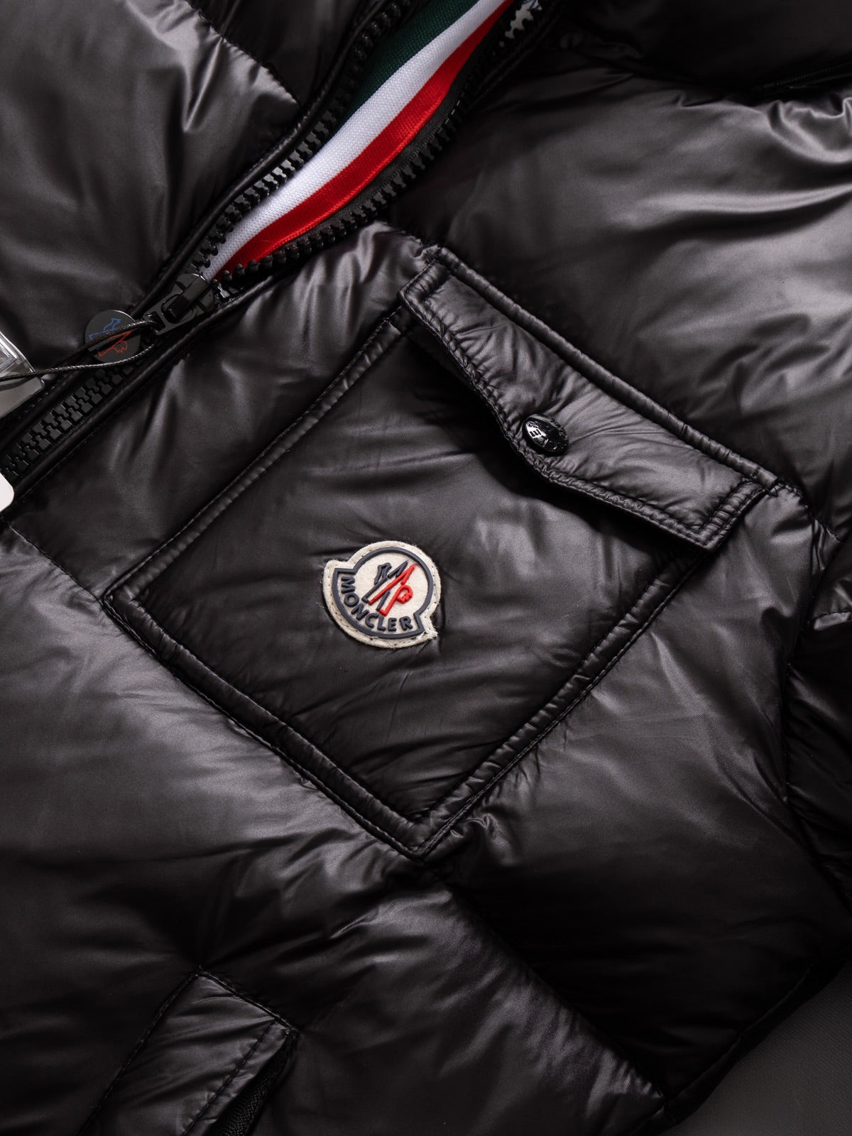 Moncler Three-Color Striped Short Down Jacket