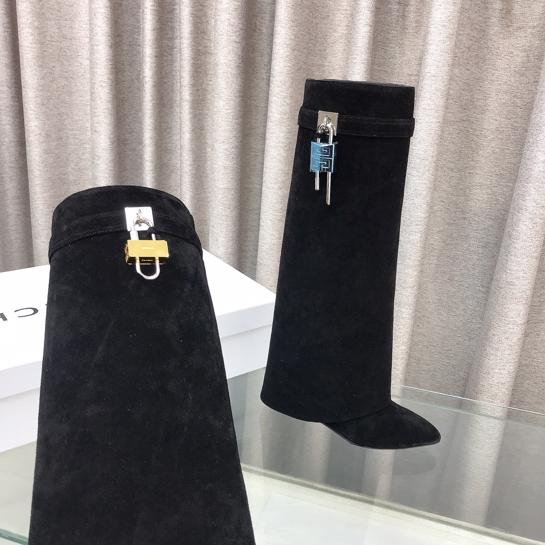 Givenchy Glossy Leather Knee-High Boots