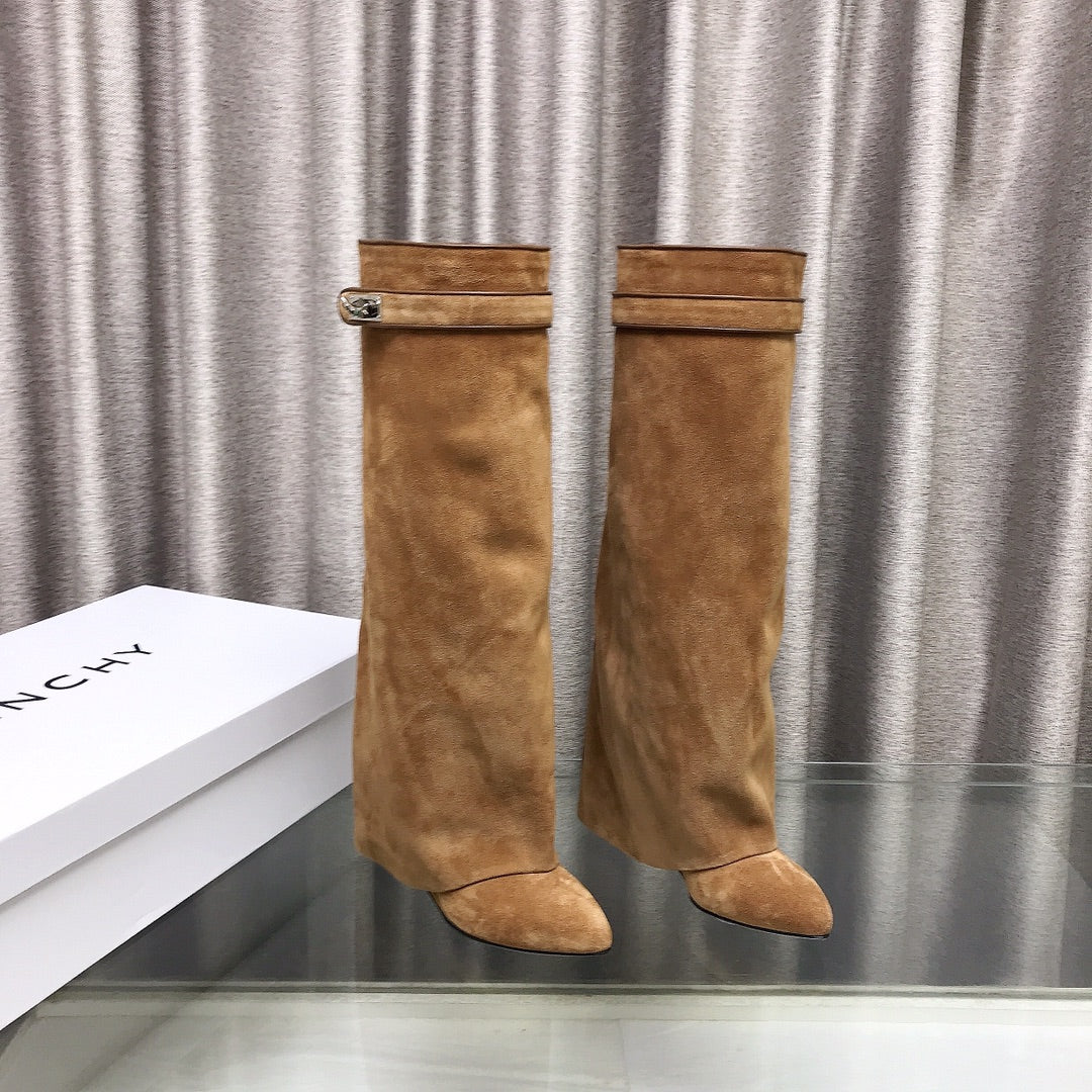 Givenchy Shark Tooth Leather Knee-High Boots