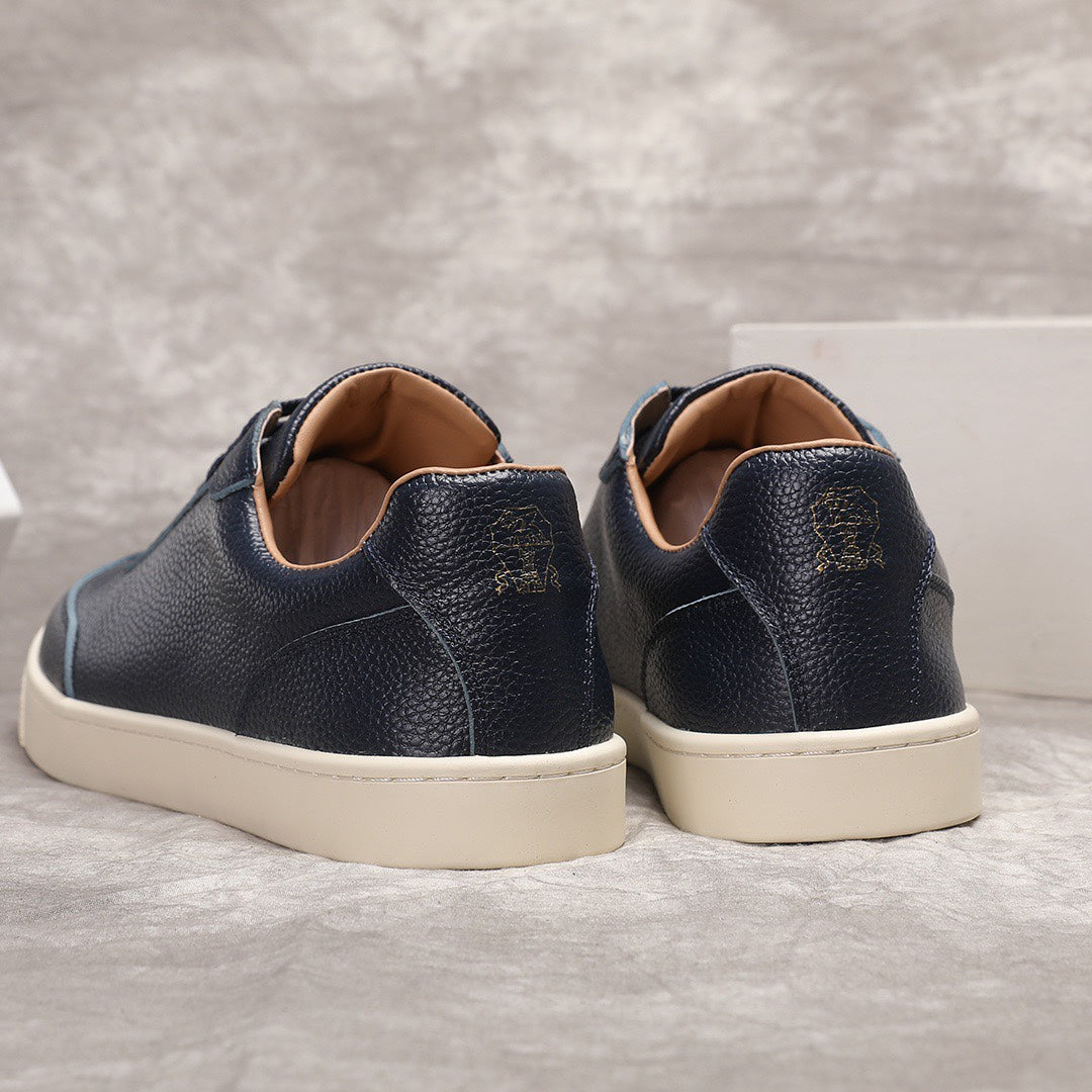 Brunello Cucinelli Calfskin and Suede Sneakers