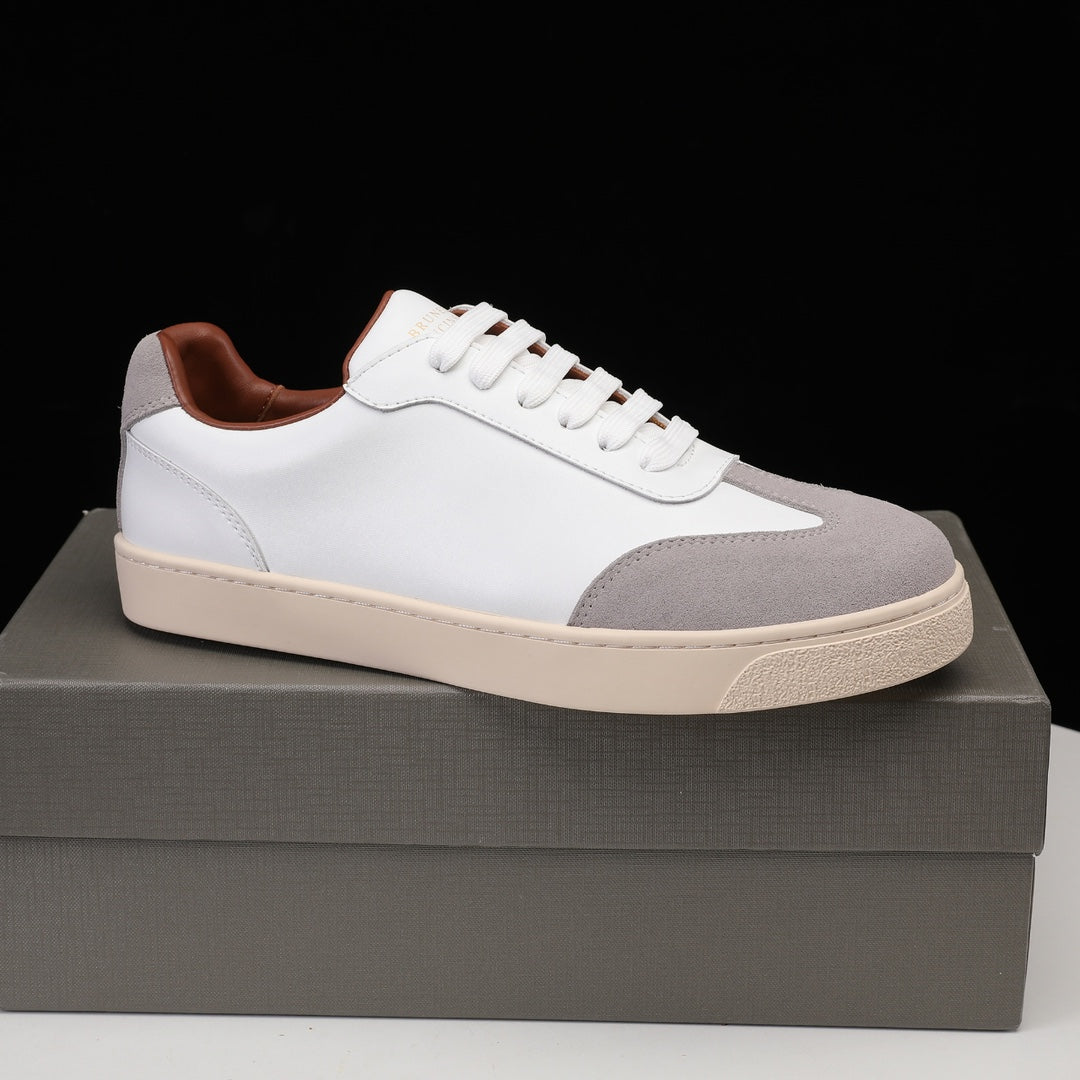 Brunello Cucinelli Calfskin and Suede Sneakers
