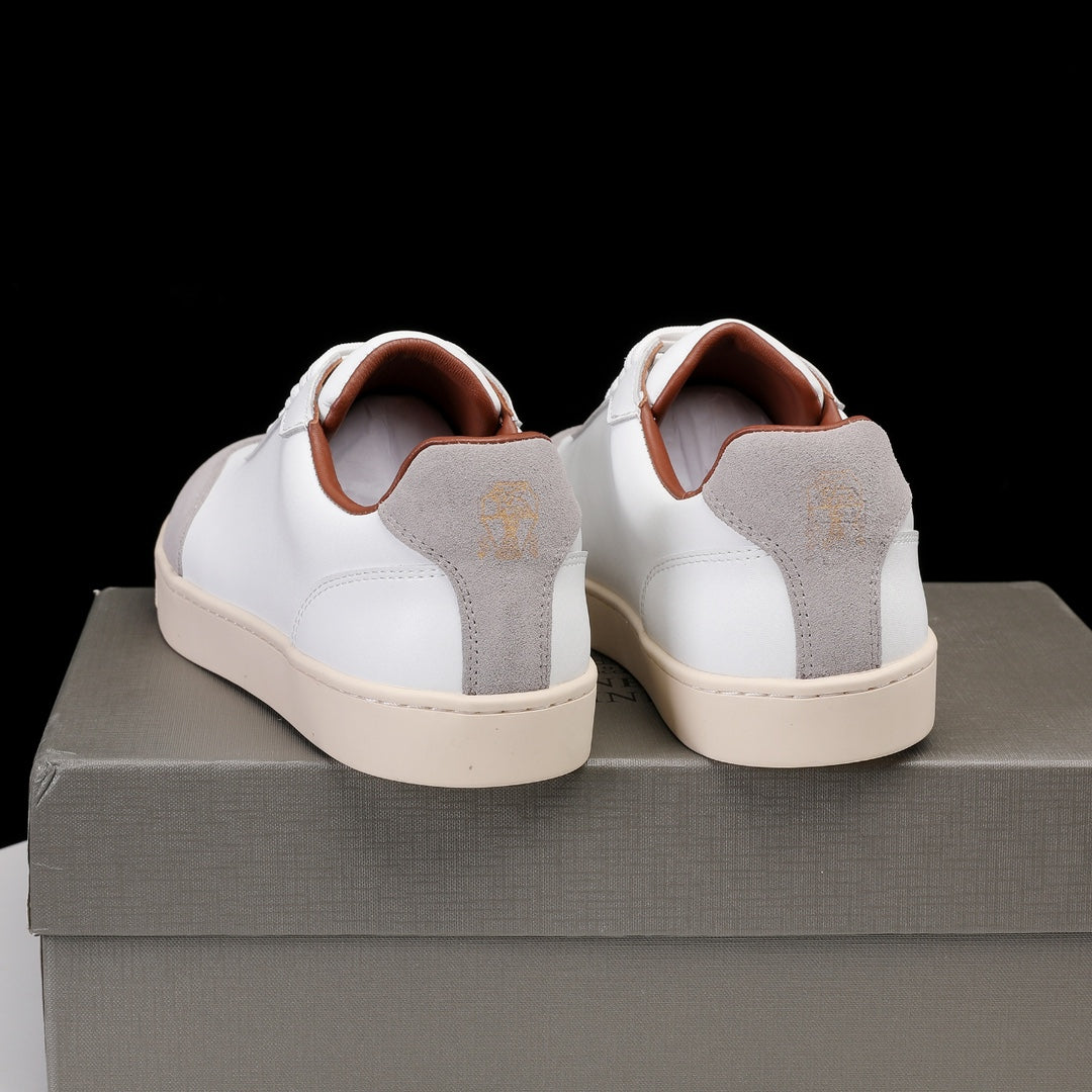 Brunello Cucinelli Calfskin and Suede Sneakers