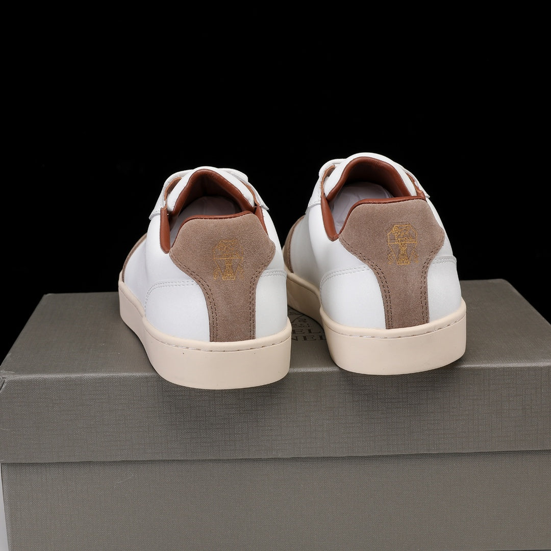 Brunello Cucinelli Calfskin and Suede Sneakers