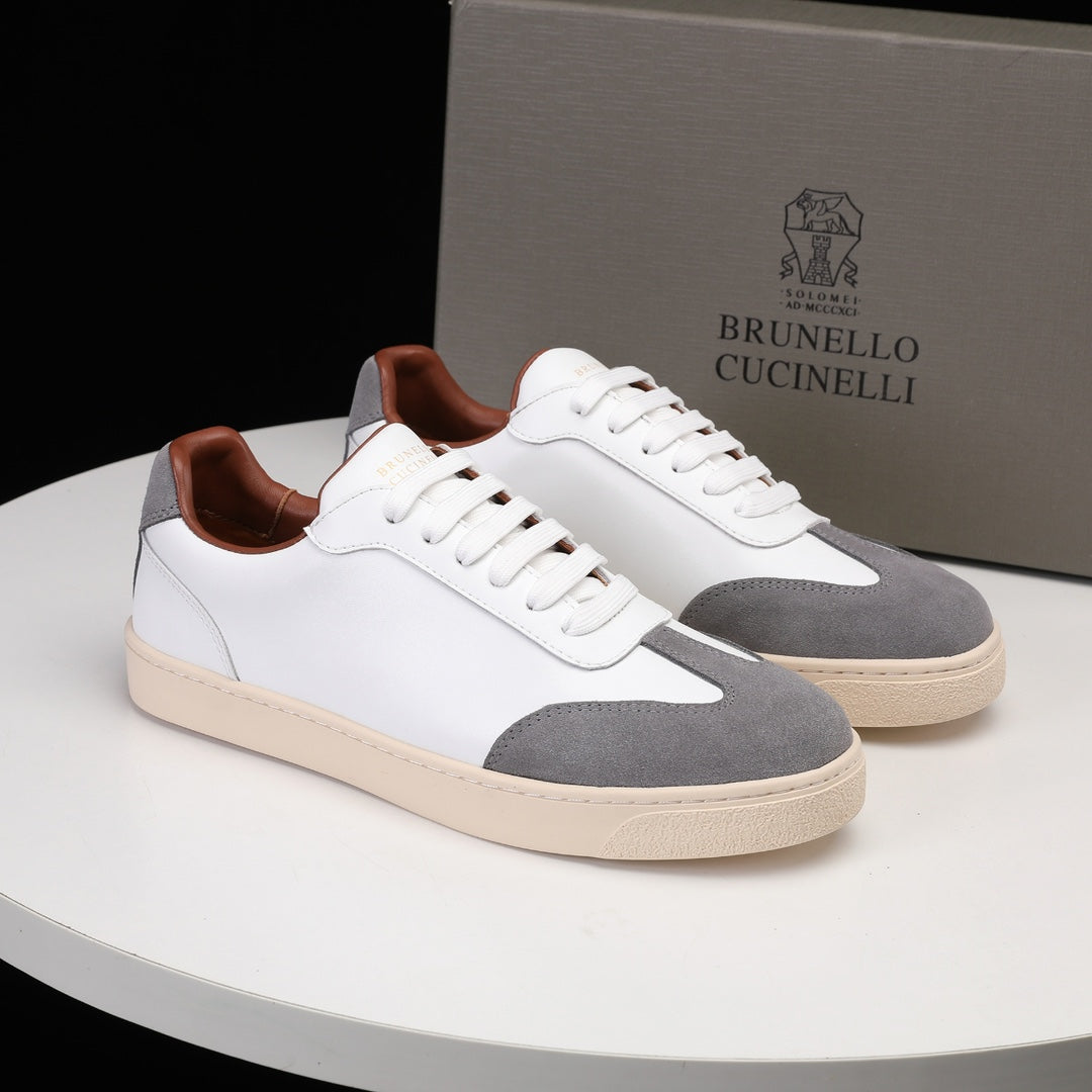 Brunello Cucinelli Calfskin and Suede Sneakers