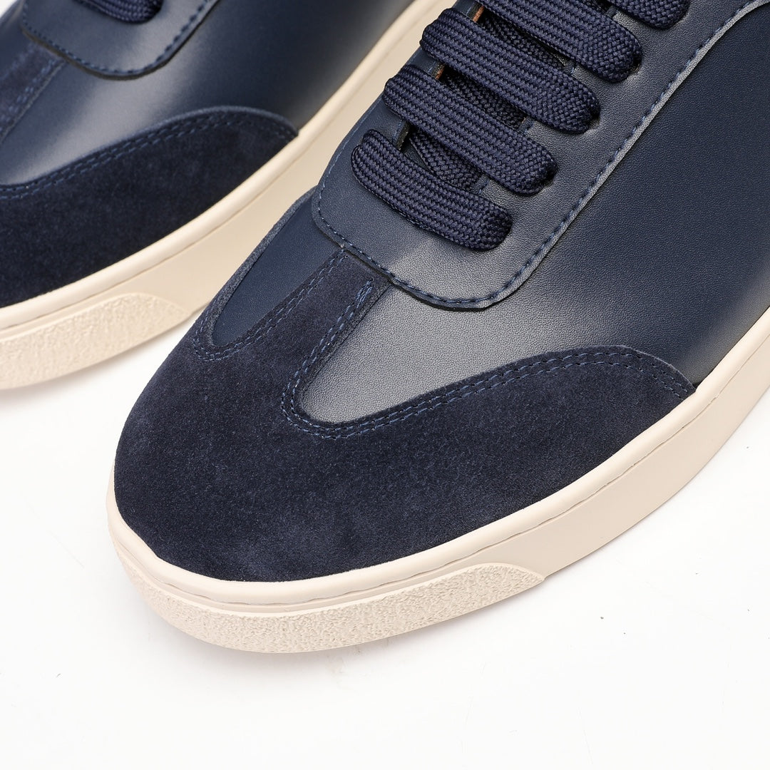 Brunello Cucinelli Calfskin and Suede Sneakers