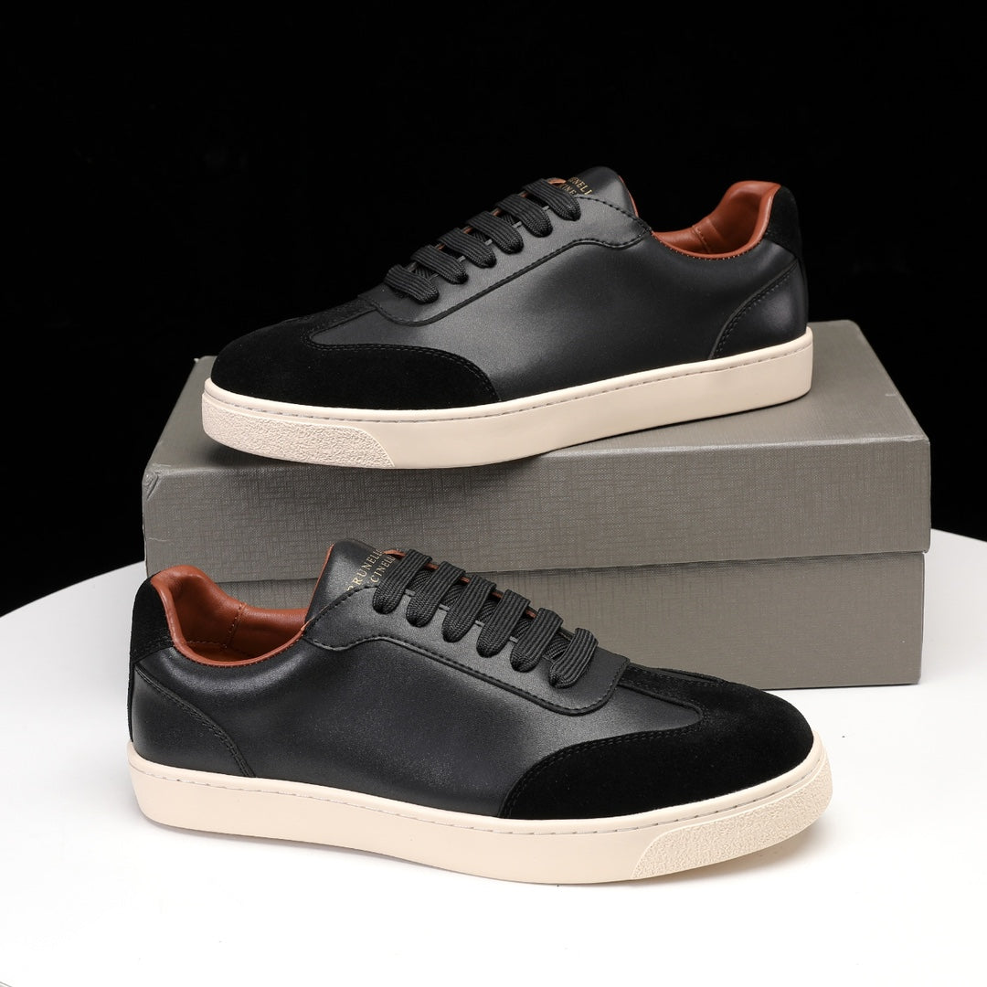 Brunello Cucinelli Calfskin and Suede Sneakers