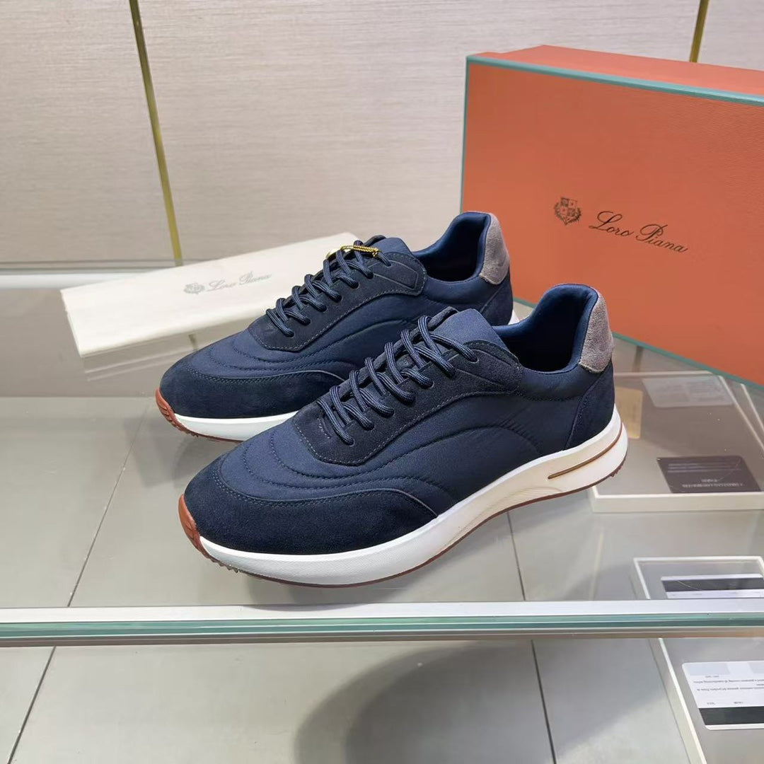 Loro Piana Umbrella Fabric and Suede Walking Shoes