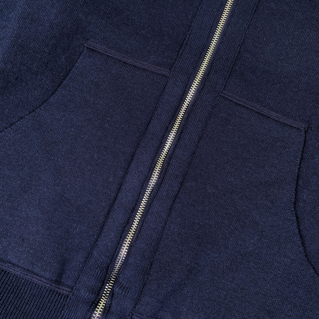 Hermès Classic Jacquard Cashmere Hooded Cardigan