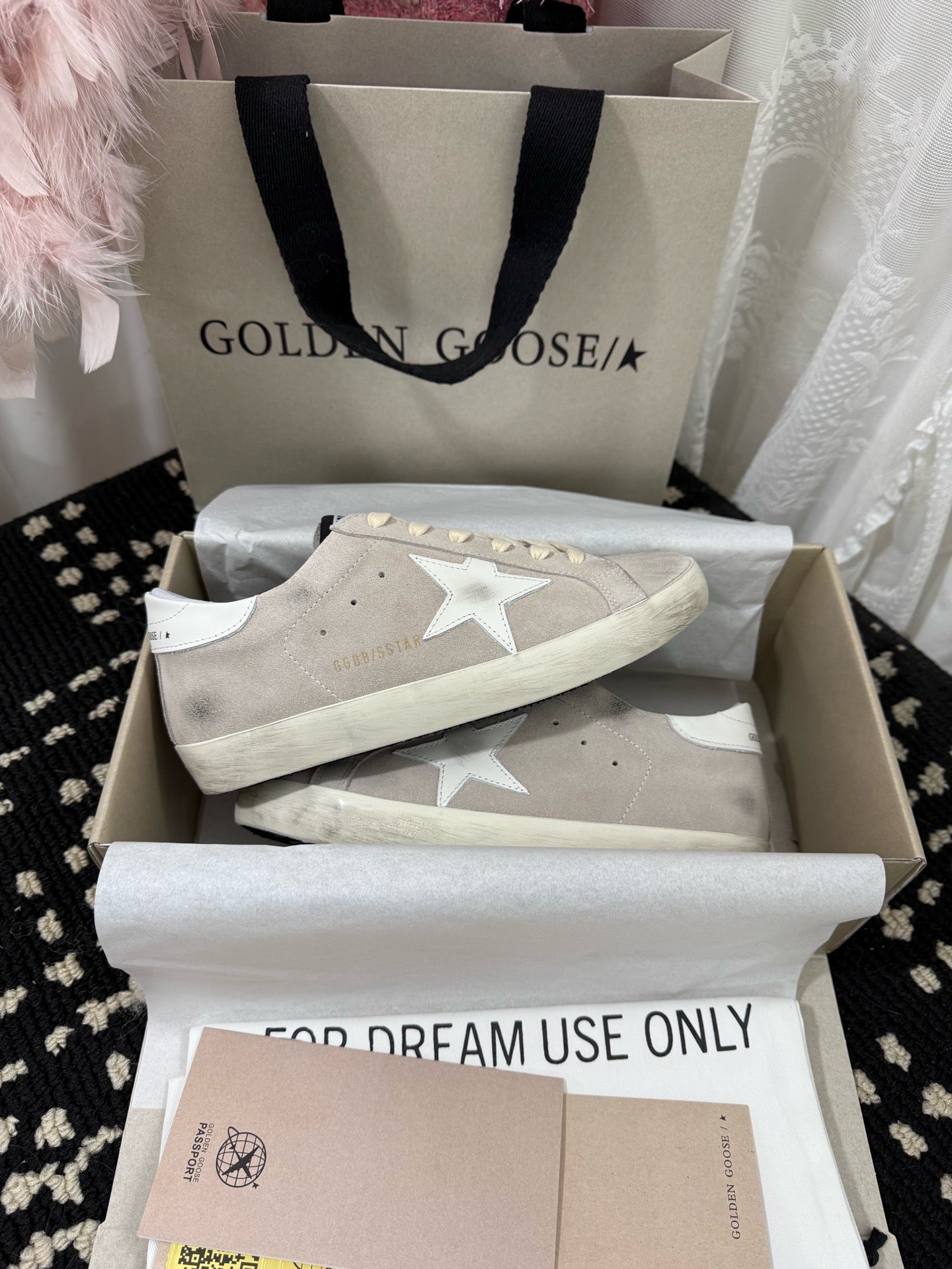 Golden Goose Super Star Rhinestone Leather Sneakers