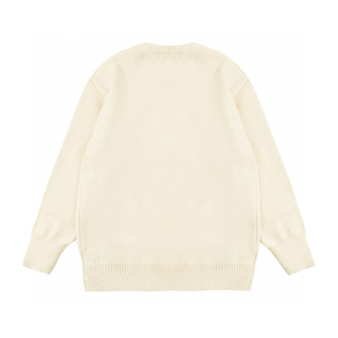 AMI Paris Gold Thread Heart Jacquard Sweater – 24FW Limited Edition