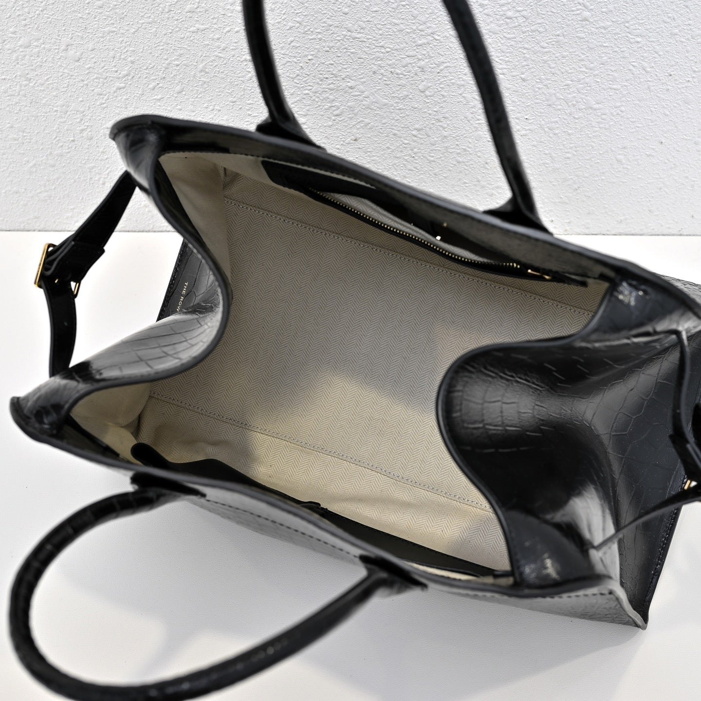 The Row Margaux Crocodile Embossed Tote