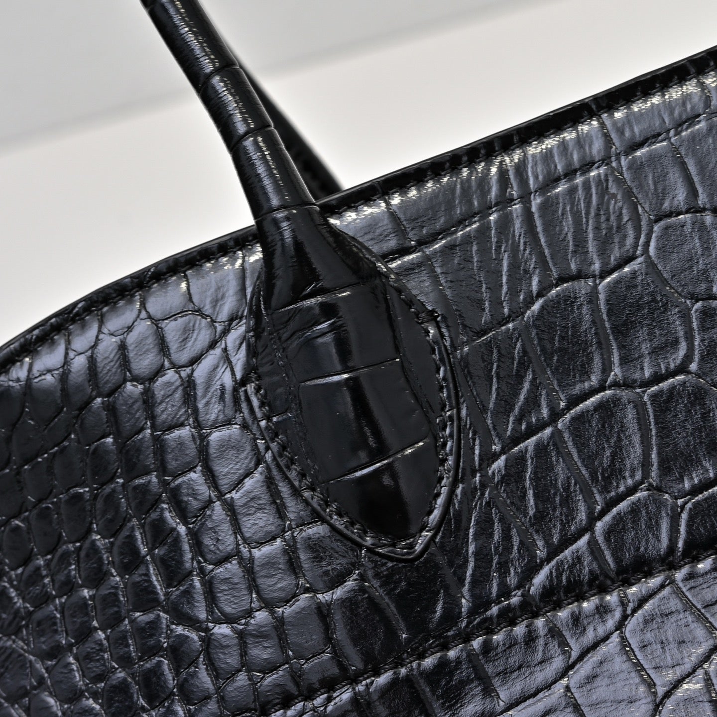 The Row Margaux Crocodile Embossed Tote