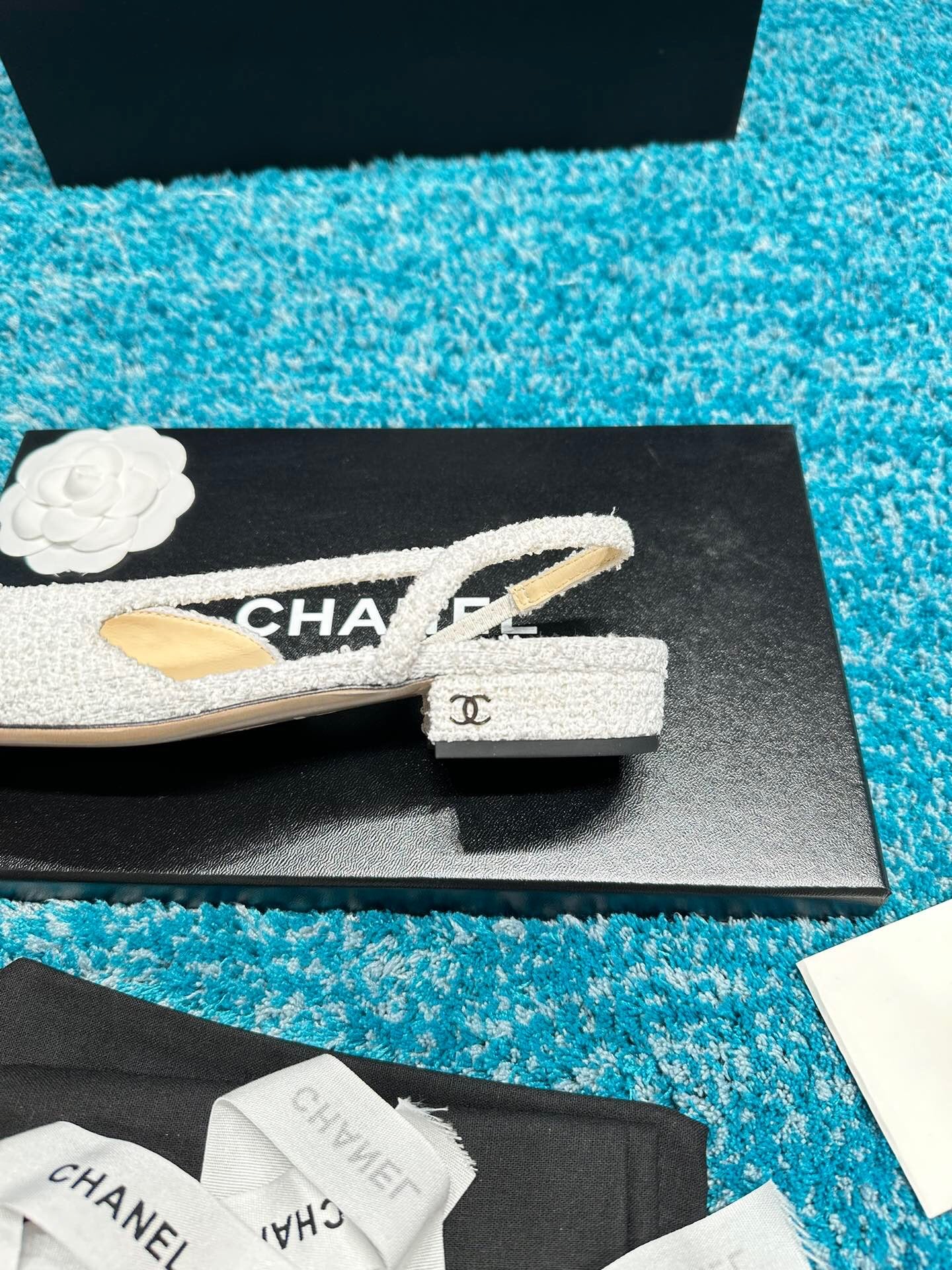 Chanel Two-Tone Slingback Heeled Sandals