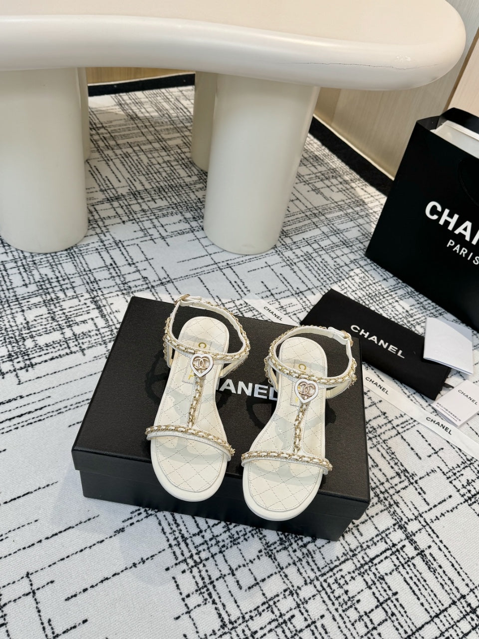 Chanel Chain Heart Sandals – Spring Collection – 2025