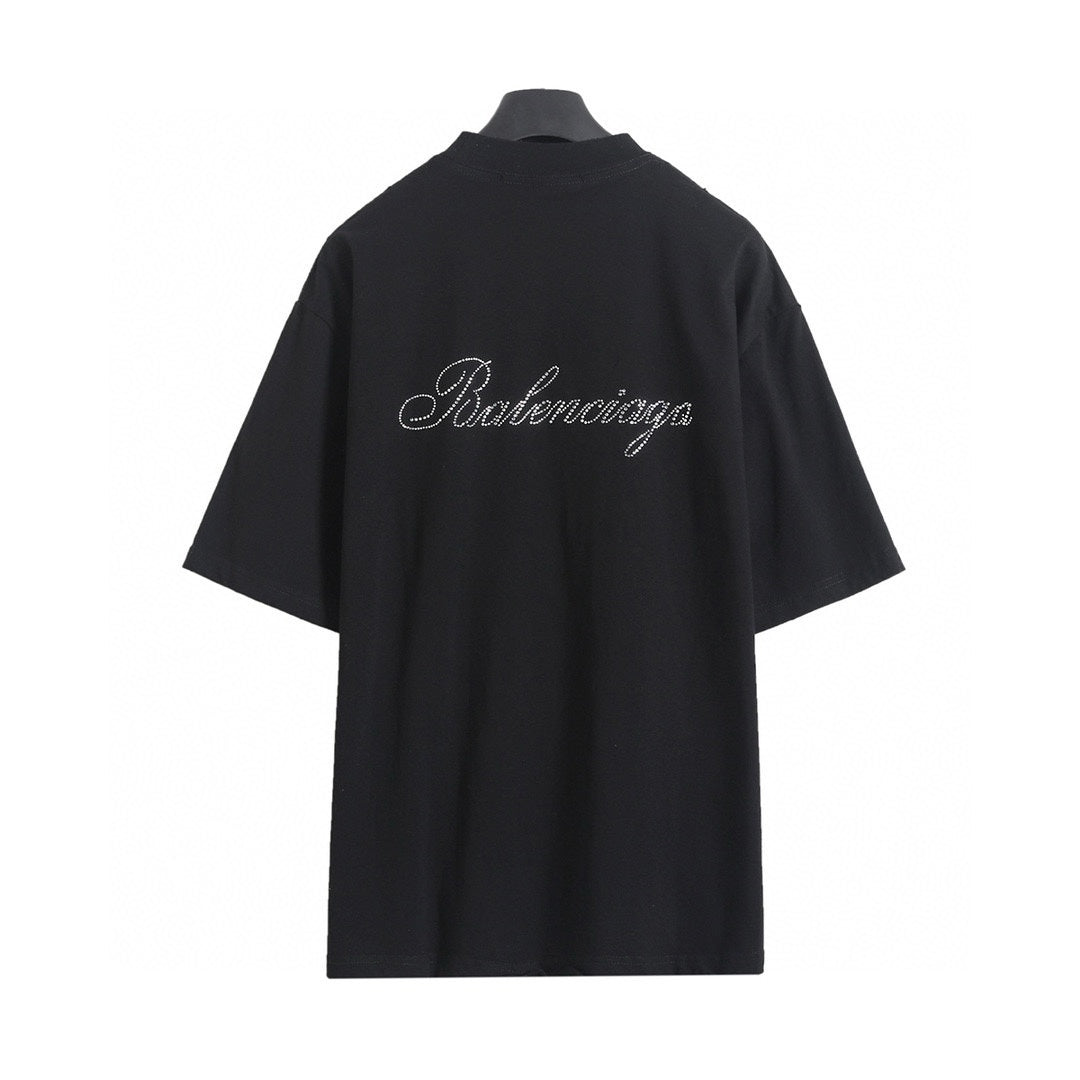 Balenciaga Rhinestone Signature Washed T-Shirt – 26SS