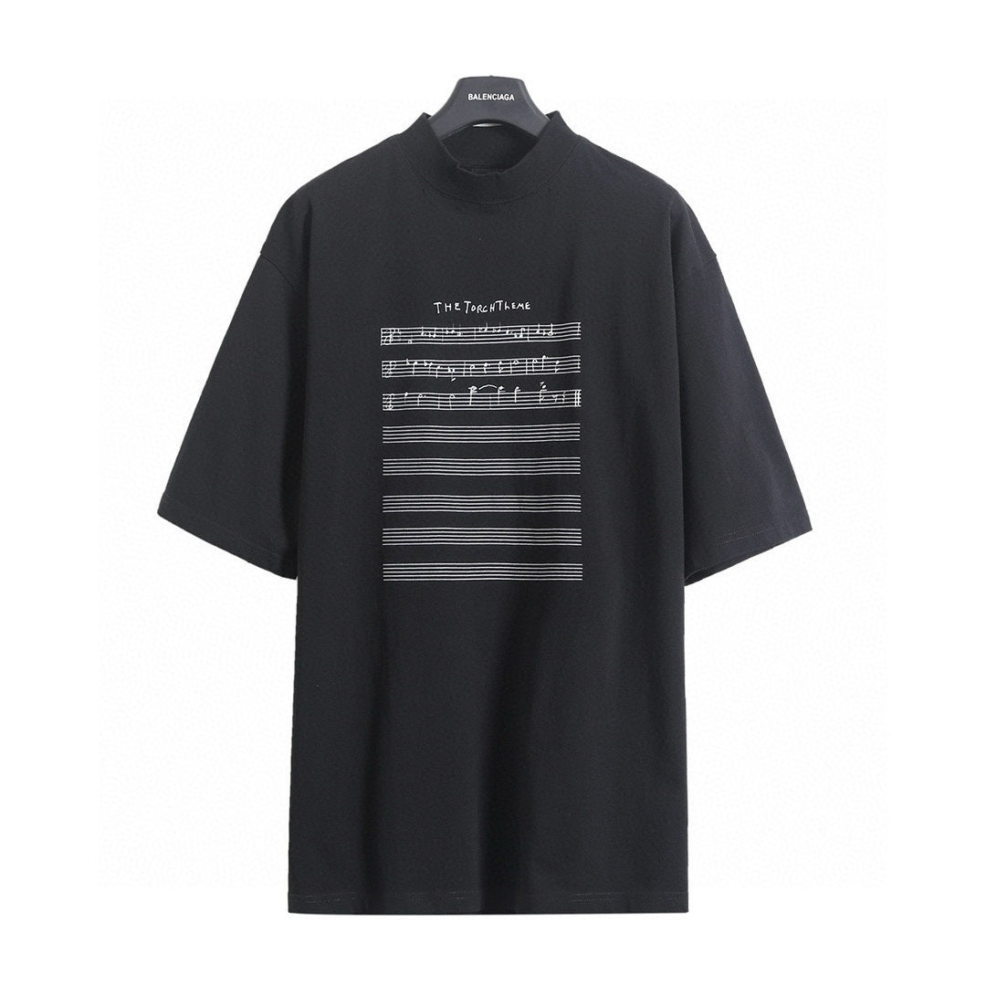 Balenciaga Musical Note Washed Distressed T-Shirt – 26SS