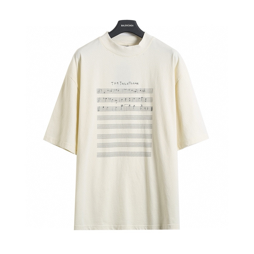 Balenciaga Musical Note Washed Distressed T-Shirt – 26SS