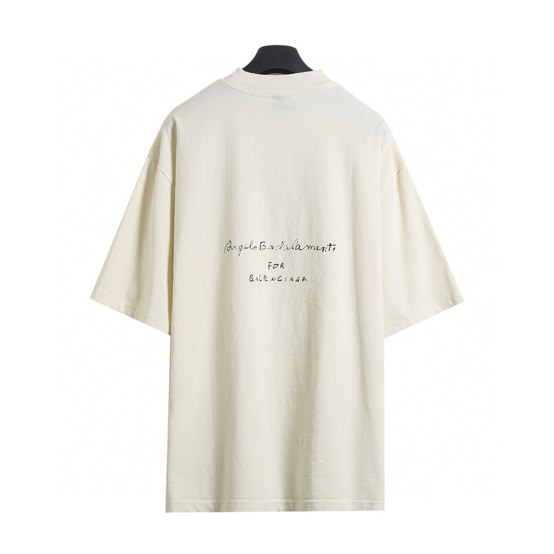Balenciaga Musical Note Washed Distressed T-Shirt – 26SS
