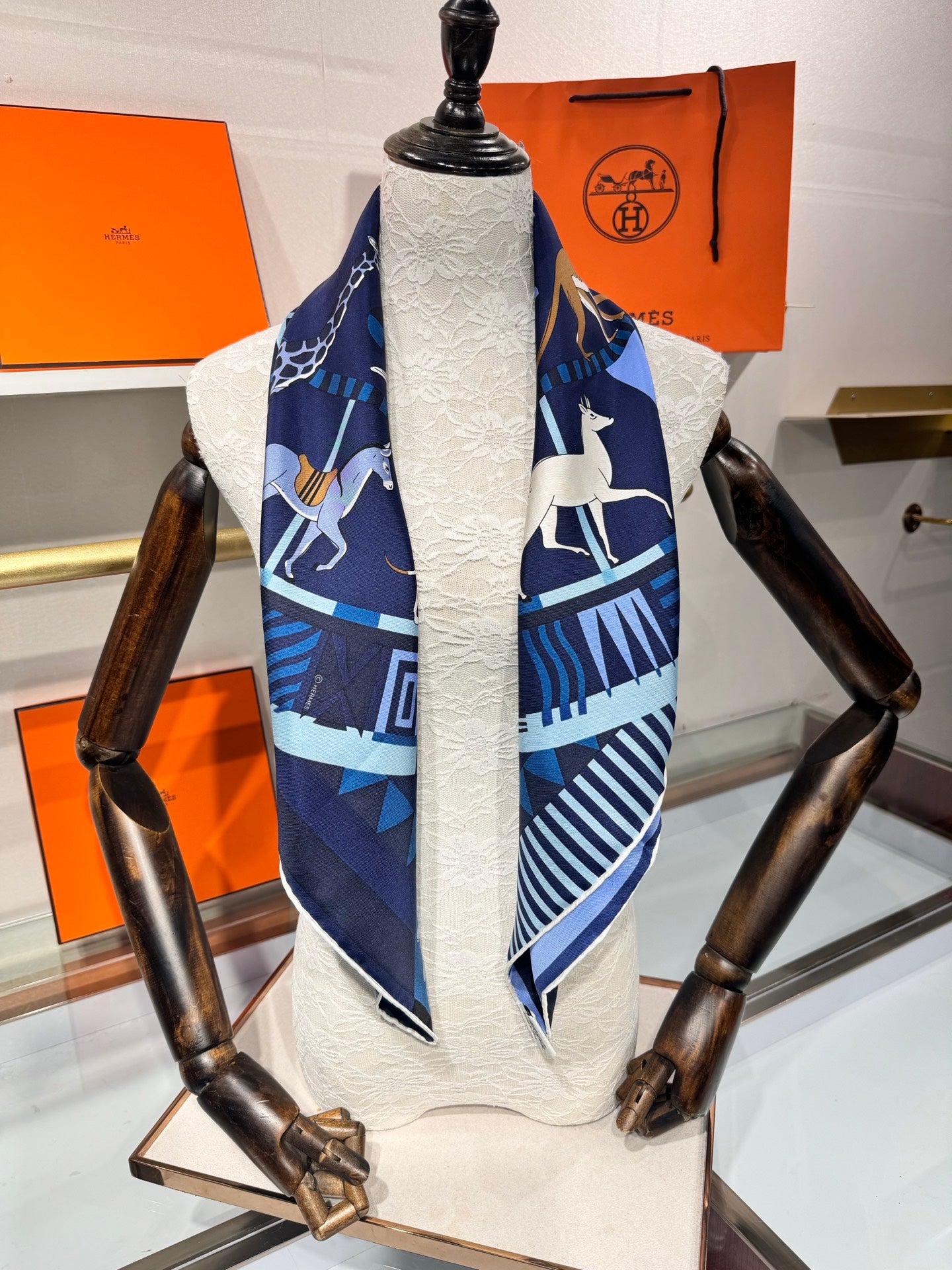 Hermès King of Tigers Carousel Silk Scarf – 2025 Spring Collection