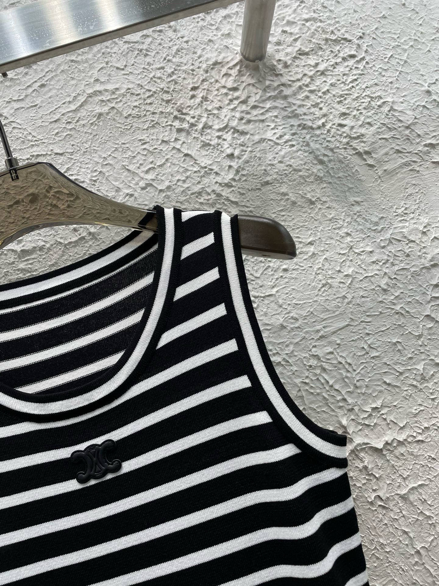 Celine Arc de Triomphe Striped Knit Vest Dress