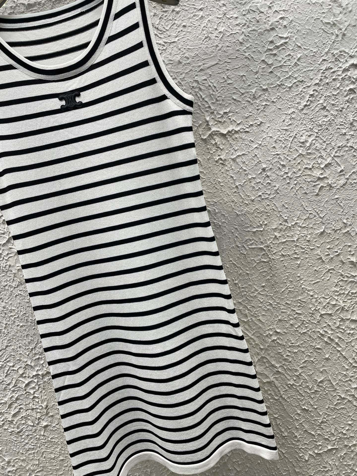 Celine Arc de Triomphe Striped Knit Vest Dress