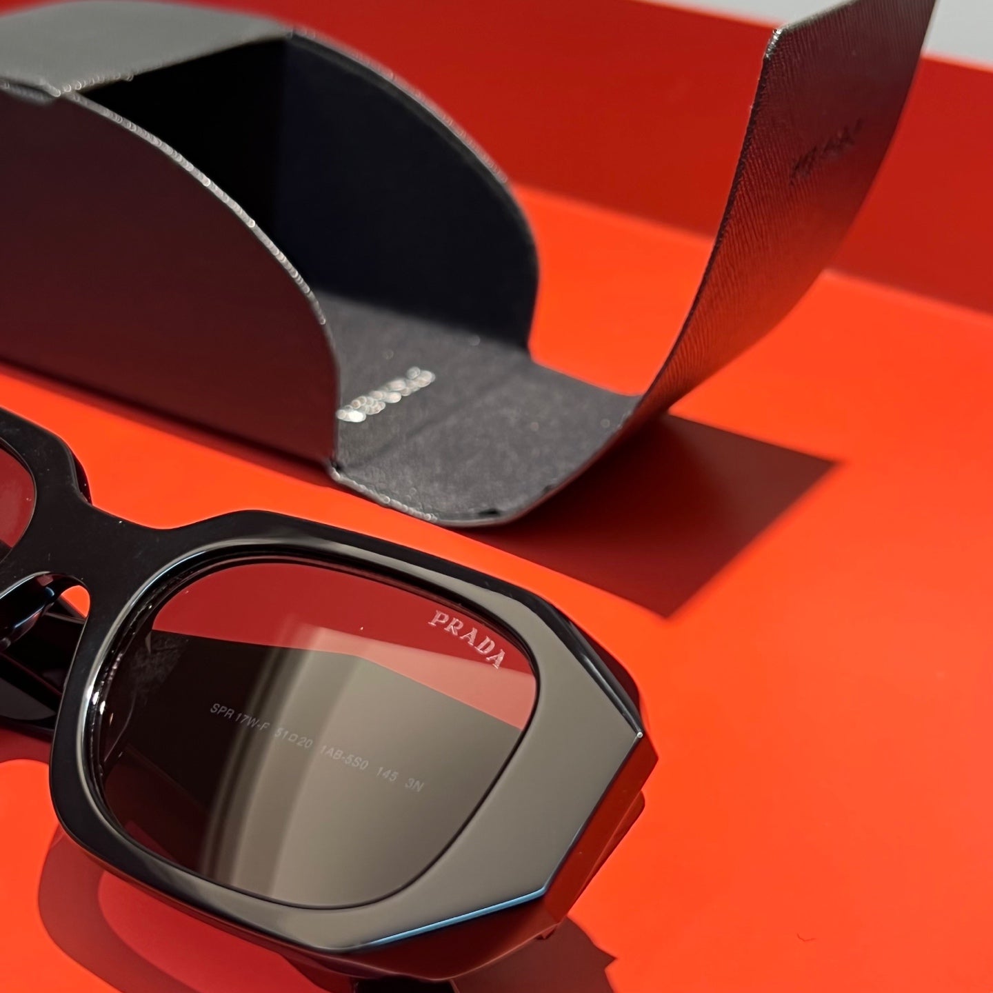 Prada SPR 17W Geometric Acetate Sunglasses