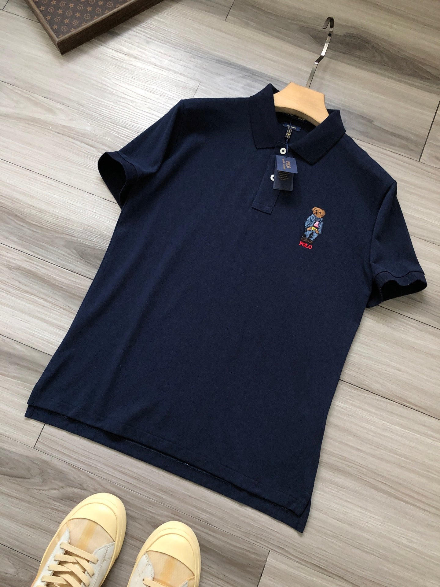 Ralph Lauren Bear Logo Mesh Polo Shirt