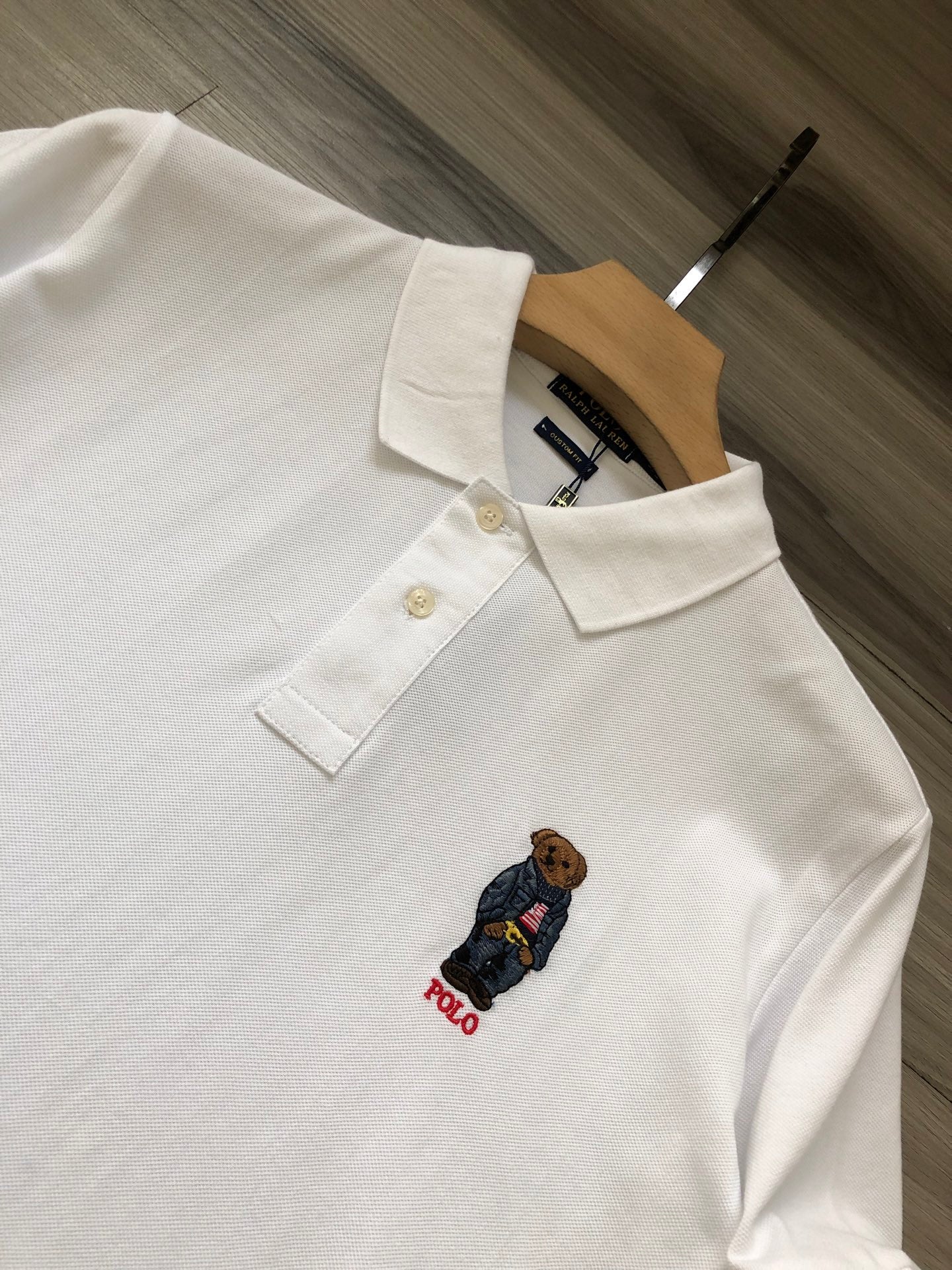 Ralph Lauren Bear Logo Mesh Polo Shirt