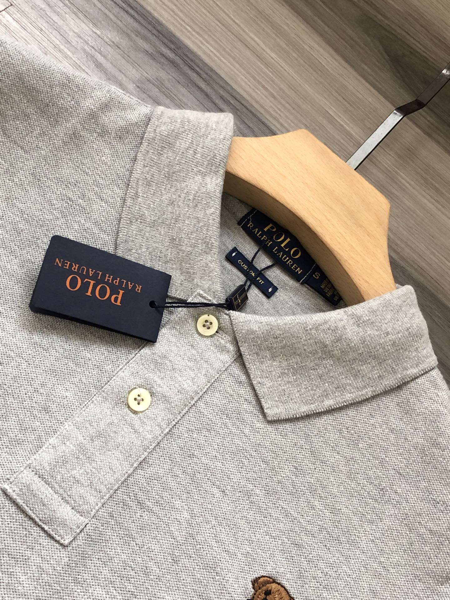 Ralph Lauren Bear Logo Mesh Polo Shirt