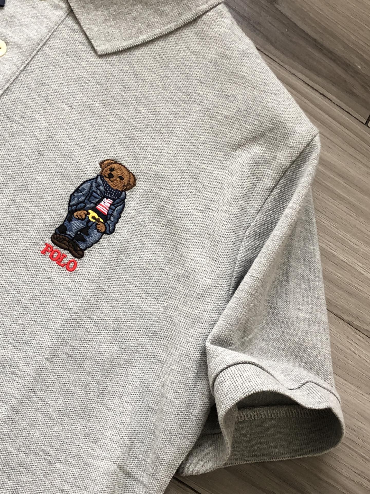 Ralph Lauren Bear Logo Mesh Polo Shirt