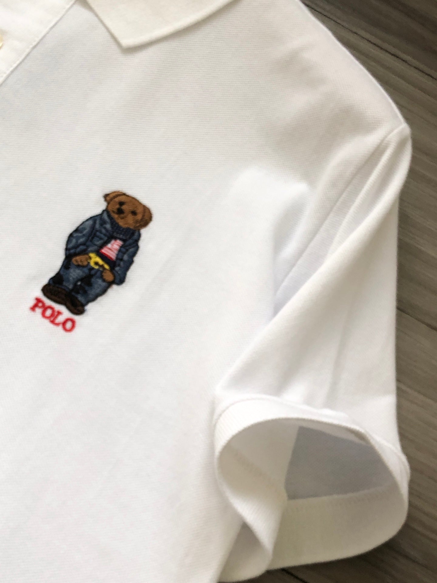 Ralph Lauren Bear Logo Mesh Polo Shirt