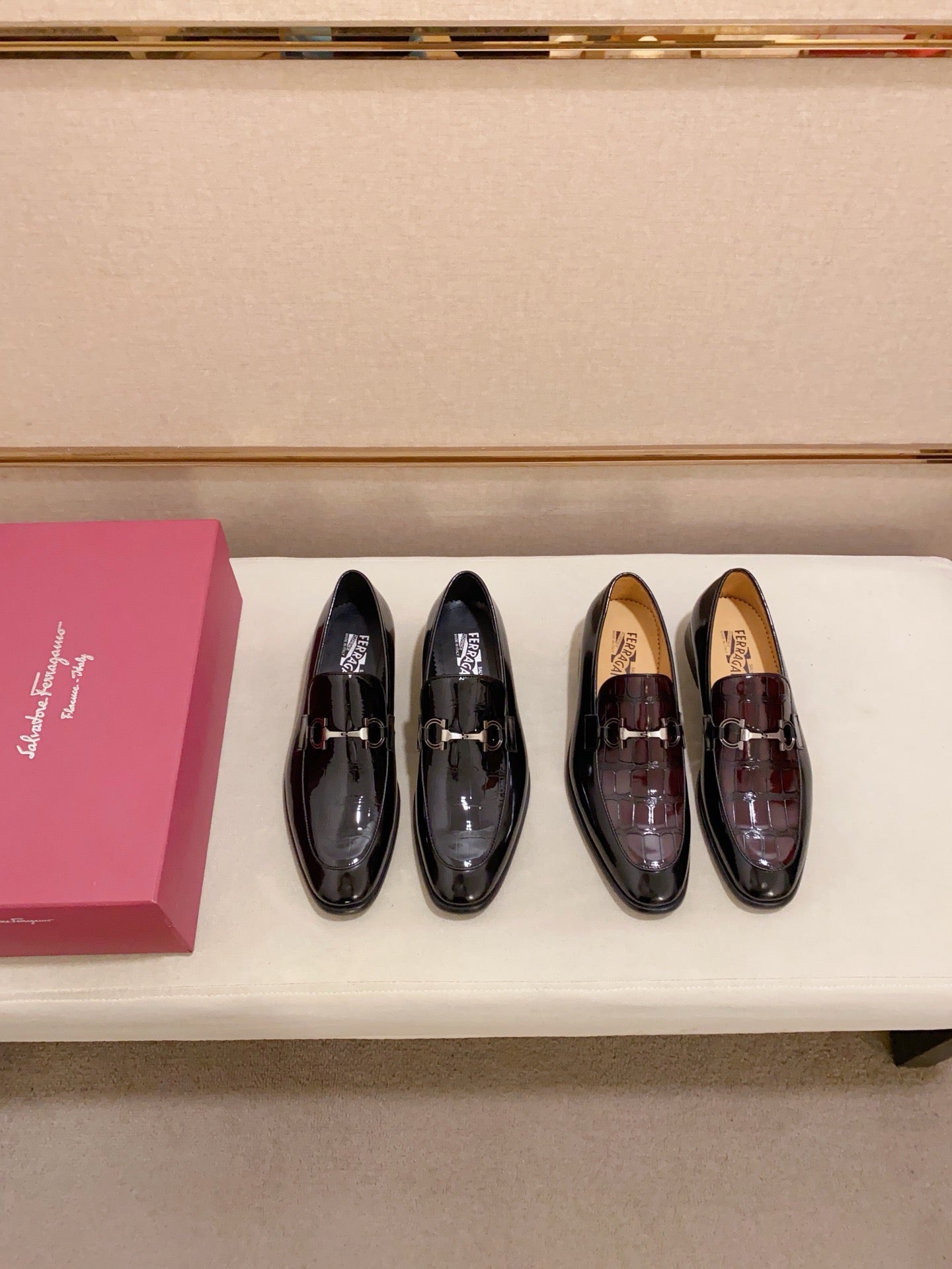 Ferragamo Patent Leather Driving Shoes
