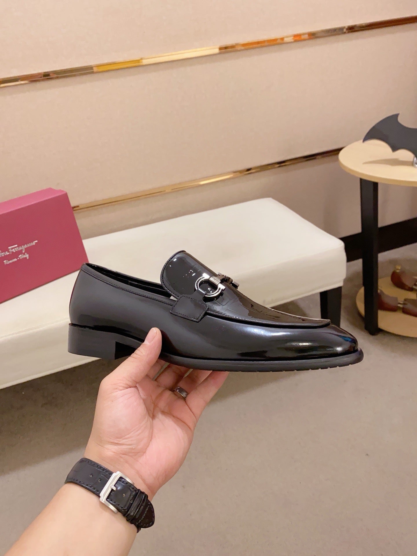 Ferragamo Patent Leather Driving Shoes
