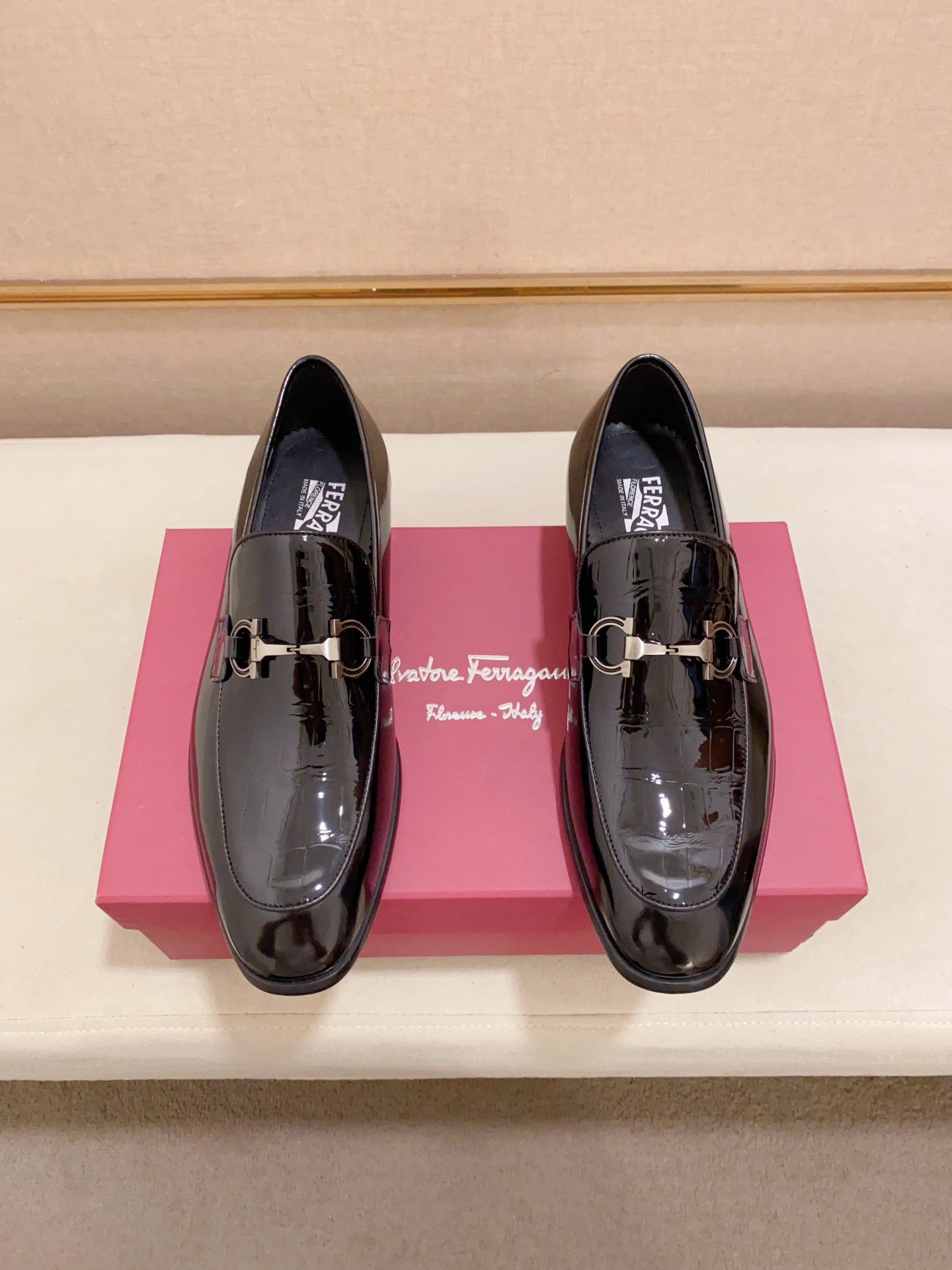 Ferragamo Patent Leather Driving Shoes